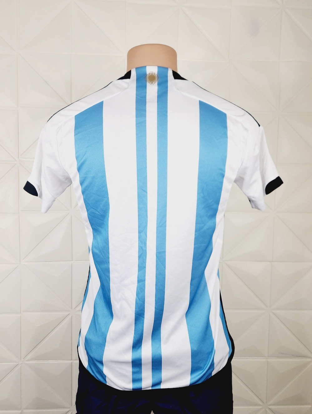 Adidas Argentina White Slim Fit Jersey with Navy Accents - Picture 4 of 8